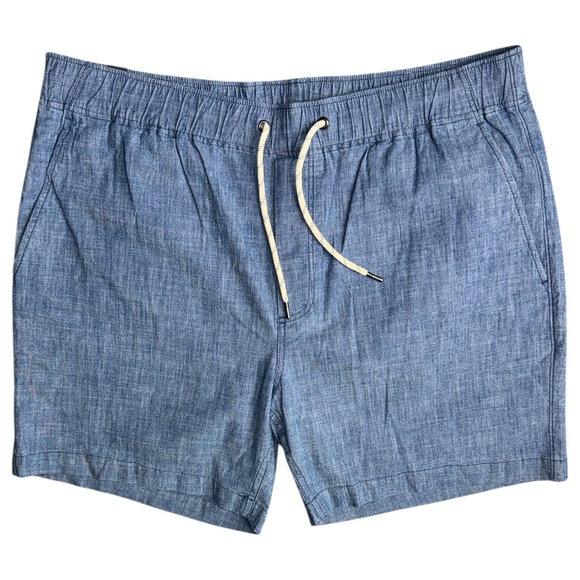 NWT Faherty Essential Cotton Stretch Shorts Indigo Blue Size Small 6.5" Inseam - Picture 1 of 6